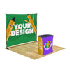 Image of Custom 10ft Step & Repeat Trade Show Display w/ Retractable Banner Pop-Up & Podium