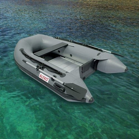 Aleko Boating & Water Sports PRO Fishing Inflatable Boat with Aluminum Floor Front Board Holders 8.4 ft Gray by Aleko 781880259824 BTF250G-AP Inflatable Boat with Aluminum Floor Front Board Holders 8.4 ft Gray