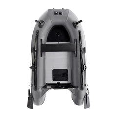 PRO Fishing Inflatable Boat with Aluminum Floor Front Board Holders 8.4 ft Gray by Aleko