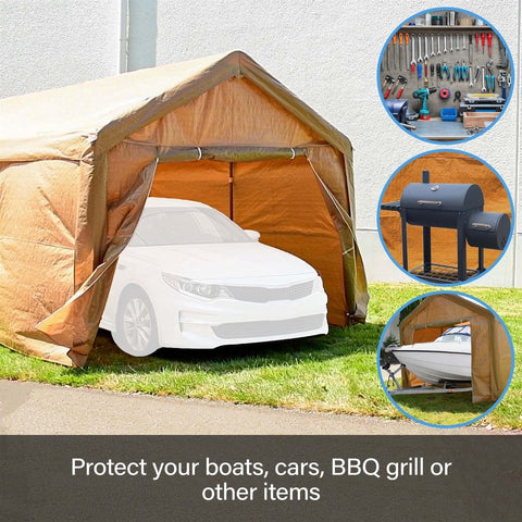 Aleko Canopies & Gazebos 10x 20 Ft Gray Duty Outdoor Canopy Carport Tent by Aleko 703980260135 CP1020GR-AP 10x 20 Ft Gray Duty Outdoor Canopy Carport Tent Aleko SKU CP1020GR-AP