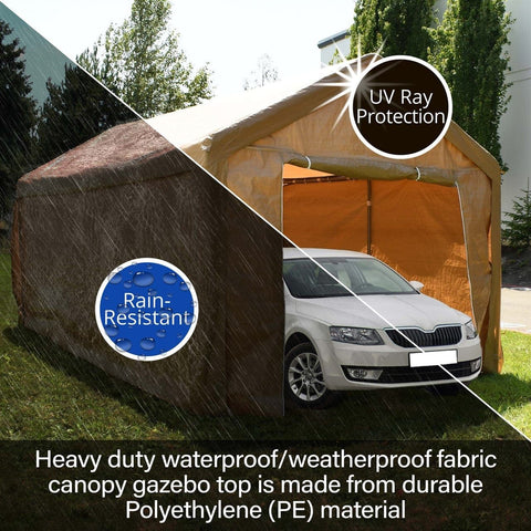 Aleko Canopies & Gazebos 10x 20 Ft Gray Duty Outdoor Canopy Carport Tent by Aleko 703980260135 CP1020GR-AP 10x 20 Ft Gray Duty Outdoor Canopy Carport Tent Aleko SKU CP1020GR-AP