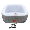 Image of Aleko Hot Tubs 4 Person 160 Gallon Square Inflatable Jetted Hot Tub Spa with Cover Gray by Aleko 078257284313 HTISQ4WHGY-AP 4 Person 160 Gallon Square Jetted Hot Tub w/ Cover Gray HTISQ4WHGY-AP