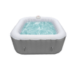 Image of Aleko Hot Tubs 4 Person 160 Gallon Square Inflatable Jetted Hot Tub Spa with Cover Gray by Aleko 078257284313 HTISQ4WHGY-AP 4 Person 160 Gallon Square Jetted Hot Tub w/ Cover Gray HTISQ4WHGY-AP