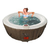 Image of Aleko Hot Tubs 4 Person 210 Gallon Round Inflatable Hot Tub Spa With Brown and White Cover by Aleko 703980257807 HTIR4BRW-AP 4 Person 210 Gallon Round Inflatable Tub Spa Cover Aleko HTIR4BRW-AP