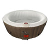 Image of Aleko Hot Tubs 4 Person 210 Gallon Round Inflatable Hot Tub Spa With Brown and White Cover by Aleko 703980257807 HTIR4BRW-AP 4 Person 210 Gallon Round Inflatable Tub Spa Cover Aleko HTIR4BRW-AP