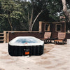 Image of Aleko Hot Tubs 6 Person 250 Gallon Square Inflatable Black and White Hot Tub Spa With Cover by Aleko 655222807137 HTISQ6BKWH-AP 6 Person 250 Gallon Square Inflatable Black and White Hot Tub Spa With Cover by Aleko SKU# HTISQ6BKWH-AP
