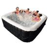 Image of Aleko Hot Tubs 6 Person 250 Gallon Square Inflatable Black and White Hot Tub Spa With Cover by Aleko 655222807137 HTISQ6BKWH-AP 6 Person 250 Gallon Square Inflatable Black and White Hot Tub Spa With Cover by Aleko SKU# HTISQ6BKWH-AP