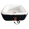 Image of Aleko Hot Tubs 6 Person 250 Gallon Square Inflatable Black and White Hot Tub Spa With Cover by Aleko 655222807137 HTISQ6BKWH-AP 6 Person 250 Gallon Square Inflatable Black and White Hot Tub Spa With Cover by Aleko SKU# HTISQ6BKWH-AP