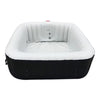 Image of Aleko Hot Tubs 6 Person 265 Gallon Black Square Inflatable Jetted Hot Tub with Cover by Aleko 0655222807120 HTISQ6GYBK-AP