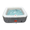 Image of Aleko Hot Tubs 6 Person 265 Gallon Gray Square Inflatable Jetted Hot Tub Spa With Cover by Aleko 0703980257814 HTISQ6GY-AP 6 Person 265 Gallon Gray Square Jetted Hot Tub Spa w Cover HTISQ6GY-AP