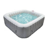 Image of Aleko Hot Tubs 6 Person 265 Gallon Gray Square Inflatable Jetted Hot Tub Spa With Cover by Aleko 0703980257814 HTISQ6GY-AP 6 Person 265 Gallon Gray Square Jetted Hot Tub Spa w Cover HTISQ6GY-AP