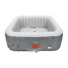 Image of Aleko Hot Tubs 6 Person 265 Gallon Gray Square Inflatable Jetted Hot Tub Spa With Cover by Aleko 0703980257814 HTISQ6GY-AP 6 Person 265 Gallon Gray Square Jetted Hot Tub Spa w Cover HTISQ6GY-AP