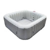 Image of Aleko Hot Tubs 6 Person 265 Gallon Gray Square Inflatable Jetted Hot Tub Spa With Cover by Aleko 0703980257814 HTISQ6GY-AP 6 Person 265 Gallon Gray Square Jetted Hot Tub Spa w Cover HTISQ6GY-AP