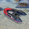 Image of Aleko inflatable boat Inflatable Boat with Aluminum Floor - 10.5 ft - Red and Black by Aleko BT320RBK-AP