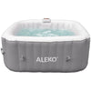 Image of Aleko Pool & Spa 4 Person 160 Gallon Square Inflatable Jetted Hot Tub Spa with Cover Gray by Aleko 078257284313 HTISQ4WHGY-AP 4 Person 160 Gallon Square Jetted Hot Tub w/ Cover Gray HTISQ4WHGY-AP