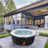 Image of Aleko Pool & Spa 4 Person 210 Gallon Black Round Inflatable Jetted Hot Tub Spa With Cover by Aleko 781880282679 HTIR4WHBK-AP 4 Person 210 Gallon Black Round Jetted Hot Tub w/ Cover HTIR4WHBK-AP