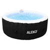Image of Aleko Pool & Spa 4 Person 210 Gallon Black Round Inflatable Jetted Hot Tub Spa With Cover by Aleko 781880282679 HTIR4WHBK-AP 4 Person 210 Gallon Black Round Jetted Hot Tub w/ Cover HTIR4WHBK-AP