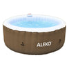 Image of Aleko Pool & Spa 4 Person 210 Gallon Round Inflatable Hot Tub Spa With Brown and White Cover by Aleko 703980257807 HTIR4BRW-AP 4 Person 210 Gallon Round Inflatable Tub Spa Cover Aleko HTIR4BRW-AP