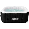 Image of Aleko Pool & Spa 6 Person 250 Gallon Square Inflatable Black and White Hot Tub Spa With Cover by Aleko 655222807137 HTISQ6BKWH-AP 6 Person 250 Gal Square Inflatable Black White Hot Tub Spa HTISQ6BKWH