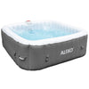 Image of Aleko Pool & Spa 6 Person 265 Gallon Gray Square Inflatable Jetted Hot Tub Spa With Cover by Aleko 0703980257814 HTISQ6GY-AP 6 Person 265 Gallon Gray Square Jetted Hot Tub Spa w Cover HTISQ6GY-AP