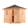 Image of 5 Person Canadian Hemlock Wet Dry Outdoor Sauna with Asphalt Roof 6 kW ETL Certified Heater by Aleko SKU# SKD5HEM-AP