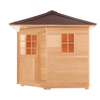 Image of 5 Person Canadian Hemlock Wet Dry Outdoor Sauna with Asphalt Roof 6 kW ETL Certified Heater by Aleko SKU# SKD5HEM-AP