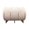 Image of Aleko Saunas 4 Person Outdoor or Indoor White Finland Pine Wet Dry Barrel Sauna Front Porch Canopy 8 kW ETL Certified Heater by Aleko 781880219866 SB8PINECP-AP 4 Person Outdoor or Indoor White Finland Pine Wet Dry Barrel Sauna