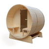 Image of Aleko Saunas 5 Person Outdoor or Indoor White Finland Pine Wet Dry Barrel Sauna Front Porch Canopy 4.5 kW ETL Certified by Aleko 649870025081 SB5PINECP-AP 5 Person Outdoor or Indoor White Finland Pine Sauna Front Porch Canopy