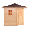 Image of Aleko Saunas 8 Person Canadian Hemlock Wet Dry Outdoor Sauna with Asphalt Roof 9 kW ETL Certified Heater by Aleko 703980258712 SKD8HEM-AP 8 Person Canadian Hemlock Outdoor Sauna Asphalt Roof 9 kW ETL Heater