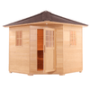 Image of Aleko Saunas 8 Person Canadian Hemlock Wet Dry Outdoor Sauna with Asphalt Roof 9 kW ETL Certified Heater by Aleko 703980258712 SKD8HEM-AP 8 Person Canadian Hemlock Outdoor Sauna Asphalt Roof 9 kW ETL Heater