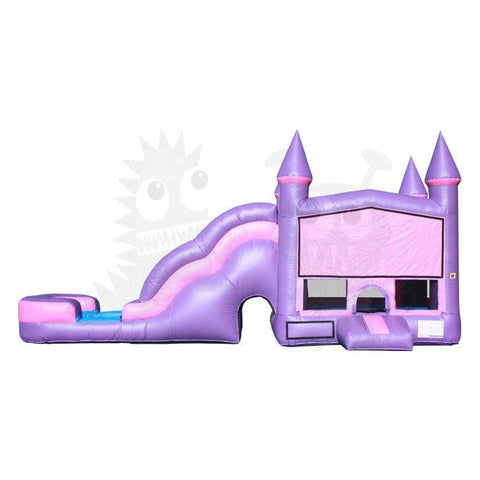 Bouncer Depot Inflatable Bouncers 16'H Inflatable Wet/Dry Pink Castle Combo with Slide Pool & Hoop by Rocket Inflatables 781880223276 COM-510 16'H  Wet/Dry Castle Combo Slide Pool Hoop Rocket Inflatables #COM-510