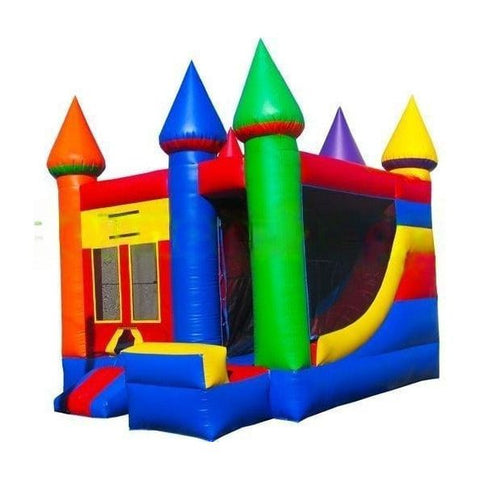 Bouncer Depot Inflatable Bouncers 16'H Rainbow Castle Jumper Slide Moonwalk by Bouncer Depot 15'H Compact Princess Combo by Bouncer Depot SKU#MC012D