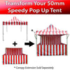 Image of 10' x 10' 50mm Speedy Pop-up Carnival Tent Sidewall Kit, Red and White Strip