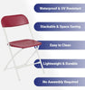 Image of Burgundy Plastic Folding Chairs