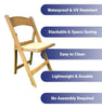 Image of Resin Folding Chairs, Natural Wood