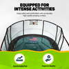 Image of JumpKing 10'x17' Multi-Level Oval Trampoline - Outdoor/Indoor Recreational Trampoline w/ Basketball Hoop, Toss Game, Enclosure Net - Large Trampoline and Great Gift for Kids, Adults, & Family Fun