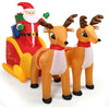 Image of Costway Holiday Ornaments 7.5 Feet Waterproof Outdoor Inflatable Santa with Double Deer and Sled by Costway 6 Ft Christmas Inflatable Builtin LED Lights Waterproof Blower Costway