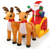 Image of Costway Holiday Ornaments 7.5 Feet Waterproof Outdoor Inflatable Santa with Double Deer and Sled by Costway 6 Ft Christmas Inflatable Builtin LED Lights Waterproof Blower Costway