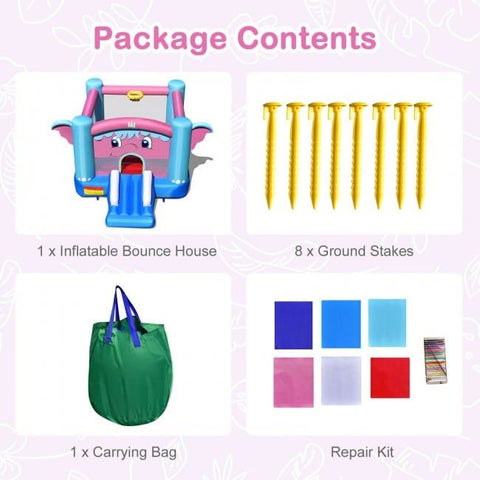 Costway Inflatable Bouncers 3-in-1 Elephant Theme Inflatable Castle without Blower by Costway 781880256328 57382109