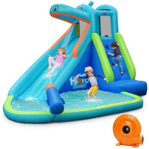 Costway Inflatable Bouncers Inflatable Water Pool with Splash and Slide without Blower by Costway 781880294375 83095471