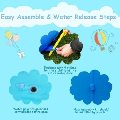 Costway Inflatable Bouncers Inflatable Water Pool with Splash and Slide without Blower by Costway 781880294375 83095471