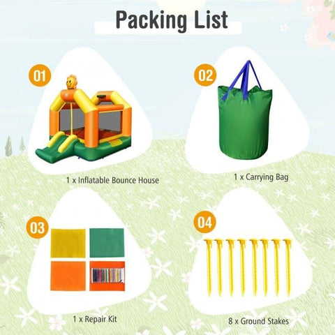 Costway Inflatable Bouncers Kids Inflatable Bounce Jumping Castle House with Slide without Blower by Costway 781880256229 10936247 Kids Inflatable Bounce Jumping Castle House with Slide without Blower