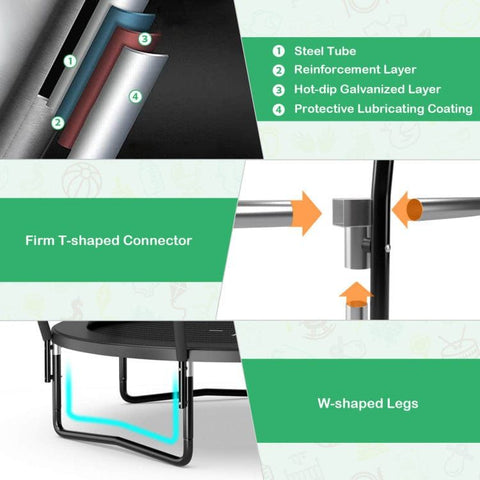 Costway Trampolines 12FT ASTM Approved Recreational Trampoline with Ladder by Costway