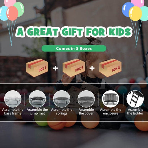 Costway Trampolines 12FT ASTM Approved Recreational Trampoline with Ladder by Costway