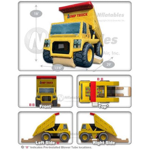 Cutting Edge Inflatable Bouncers 18'H Jump Truck Combo (Yellow) by Cutting Edge 781880214335 BC370101 16'H Princess Carriage Combo w/ Horses by Cutting Edge SKU #BC340401