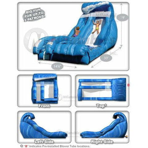Cutting Edge Inflatable Bouncers 19'H Wild Wave Jr.™ Water Slide w/ Pool by Cutting Edge 781880240389 S240101 19'H Wild Wave Jr.™ Water Slide w/ Pool by Cutting Edge SKU# S240101