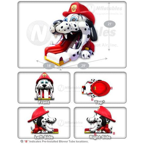 Cutting Edge Inflatable Bouncers 23'H Fire Dog Big Mouth by Cutting Edge 25'H Raptor Single Slide by Cutting Edge SKU# S410301