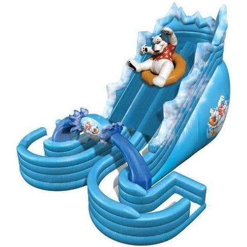 Cutting Edge Inflatable Bouncers 23'H PolarPlunge Dual Water Slide by Cutting Edge 19'H Wild Wave Jr.™ Water Slide w/ Pool by Cutting Edge SKU# S240101
