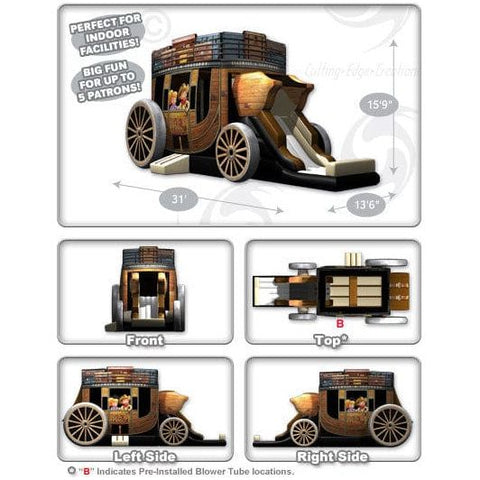 Cutting Edge Inflatable Bouncers Stagecoach Combo by Cutting Edge 781880213284 BC320101 16'H Candy KidZone Wet/Dry Combo by Cutting Edge SKU# BC430101