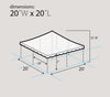 Image of 20' x 20' Weekender Pole Tent - Red White and Blue